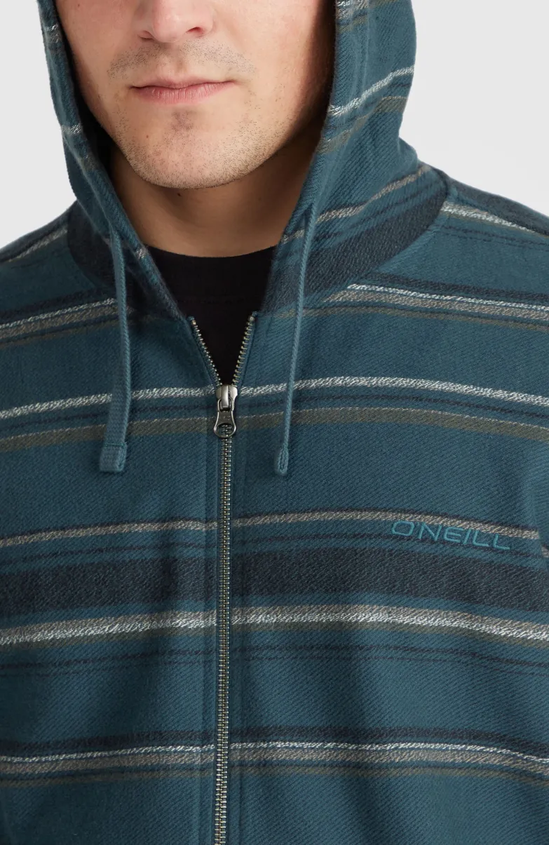 Bavaro Capuchonvest Met Volledige Rits | Blue Ikat Stripe