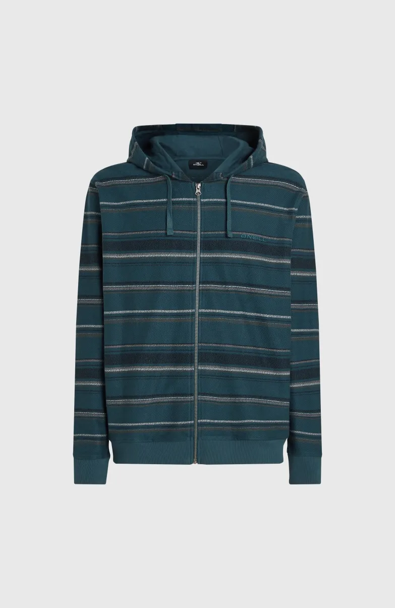Bavaro Capuchonvest Met Volledige Rits | Blue Ikat Stripe