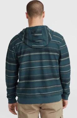 Bavaro Capuchonvest Met Volledige Rits | Blue Ikat Stripe
