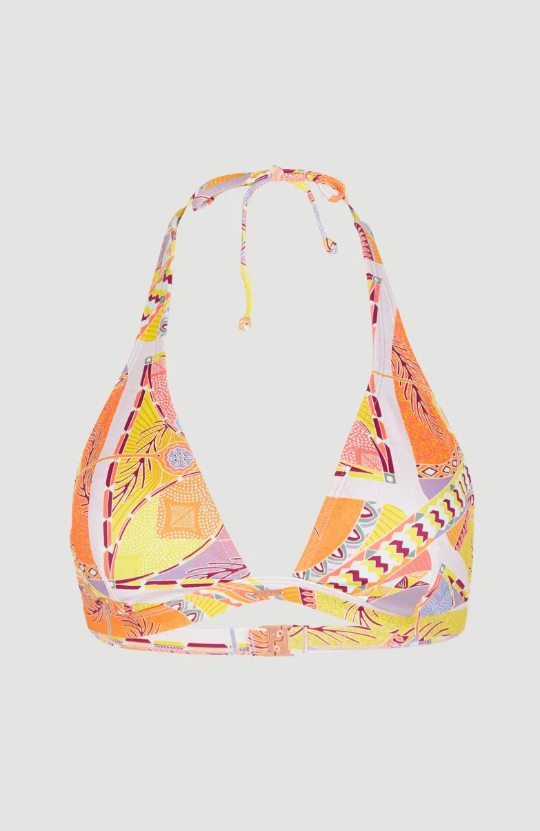 Bikinitop Marga Halter | Yellow Scarf Print
