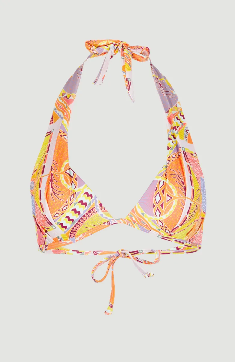 Bikinitop Sao Mix Mould Halter | Yellow Scarf Print