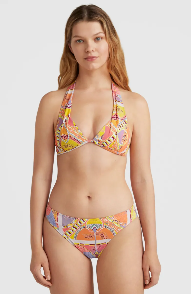Bikinitop Sao Mix Mould Halter | Yellow Scarf Print