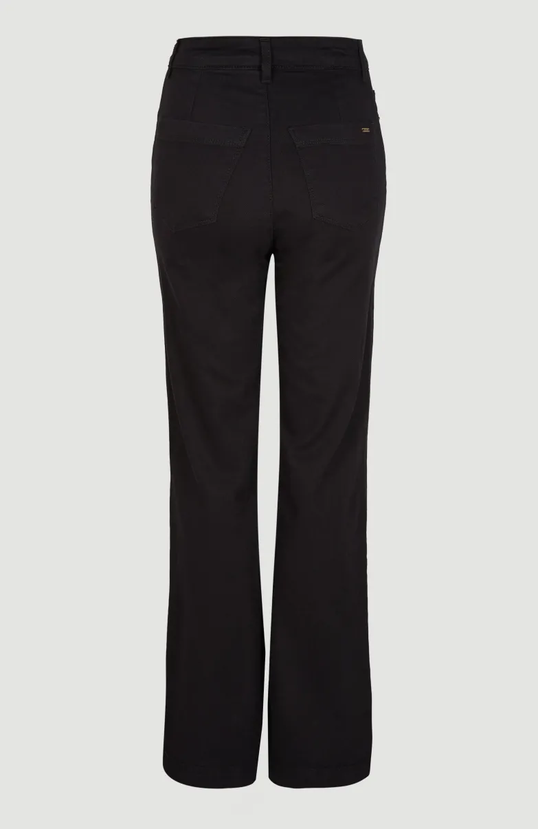 Broek Dive Twill Met Hoge Taille | Black Out