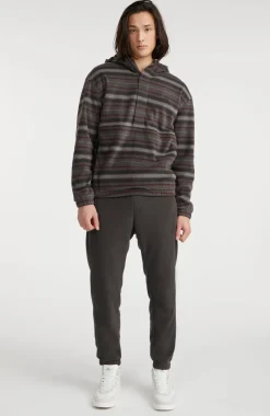Hoodie Superfleece Met Halve Rits | Grey Crossover Stripe