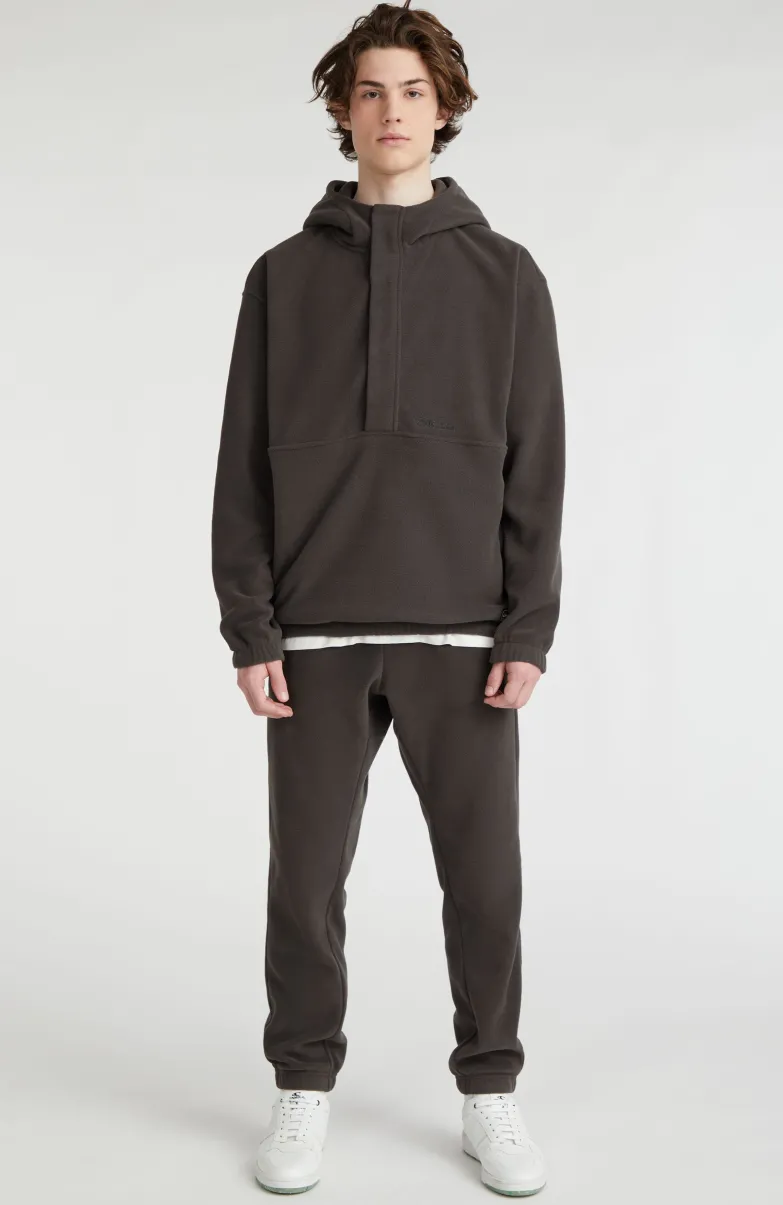 Hoodie Superfleece Met Halve Rits | Black Out Colour Block