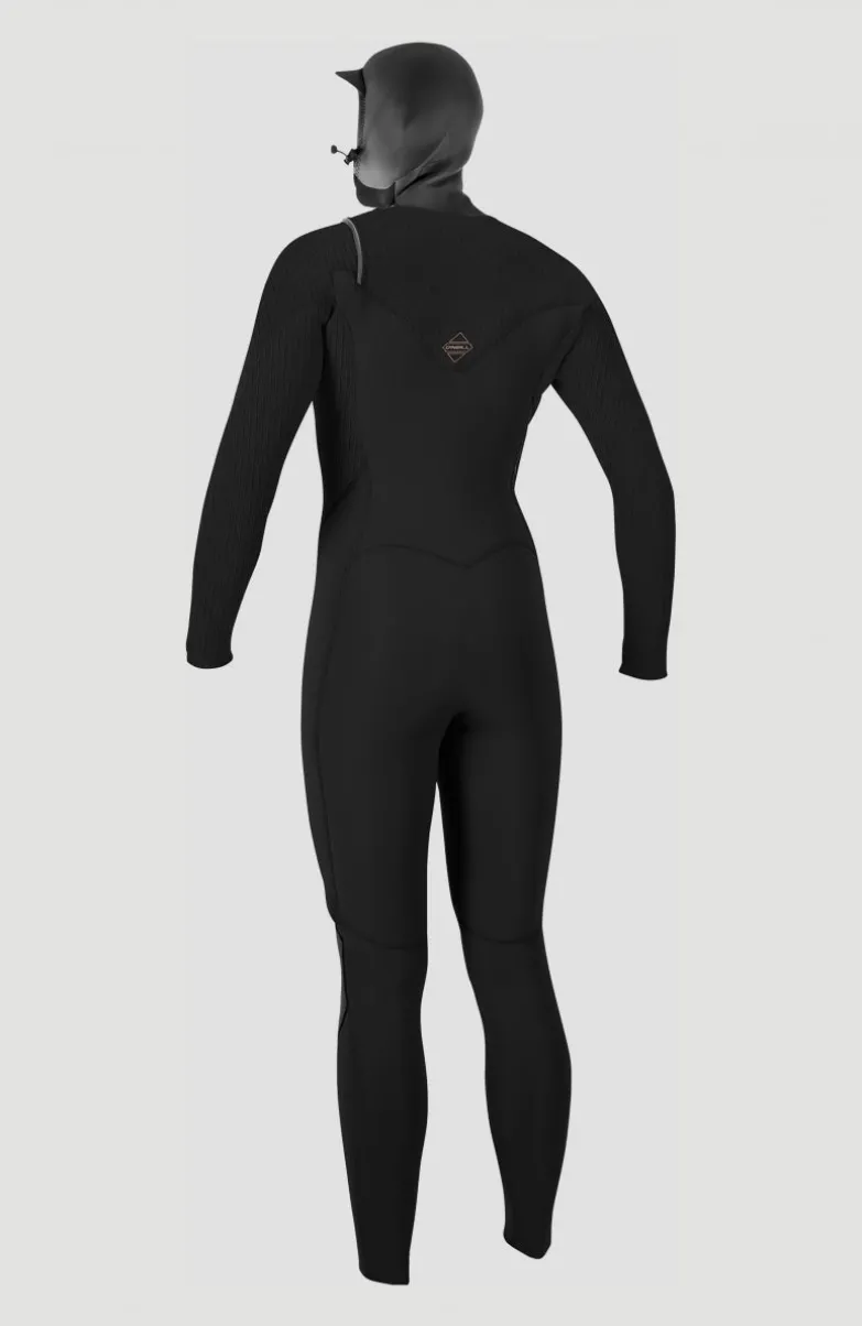 Hyperfreak 5/4mm Chest Zip With Hood | BLACK/BLACK