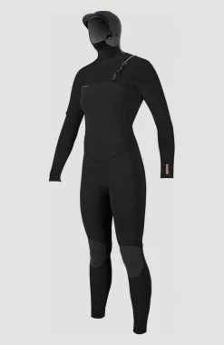 Hyperfreak 5/4mm Chest Zip With Hood | BLACK/BLACK