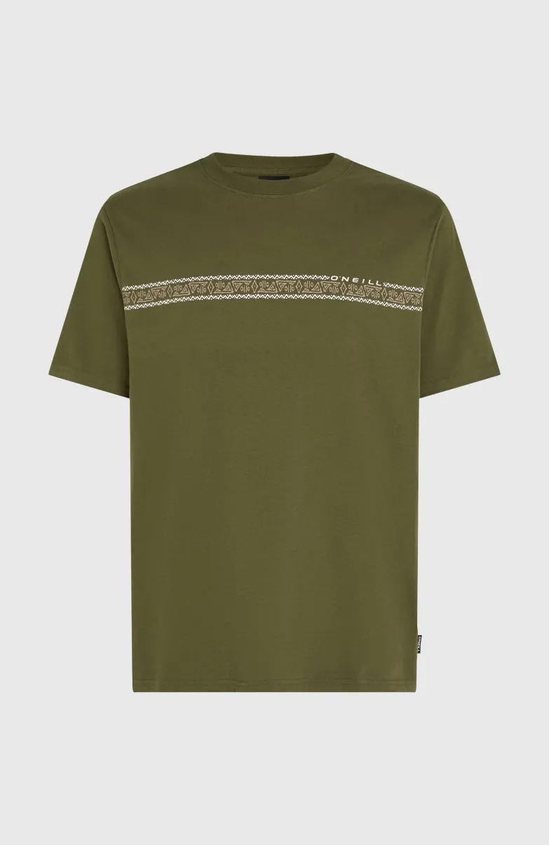 Ikat Stripe T-shirt | Forest Night