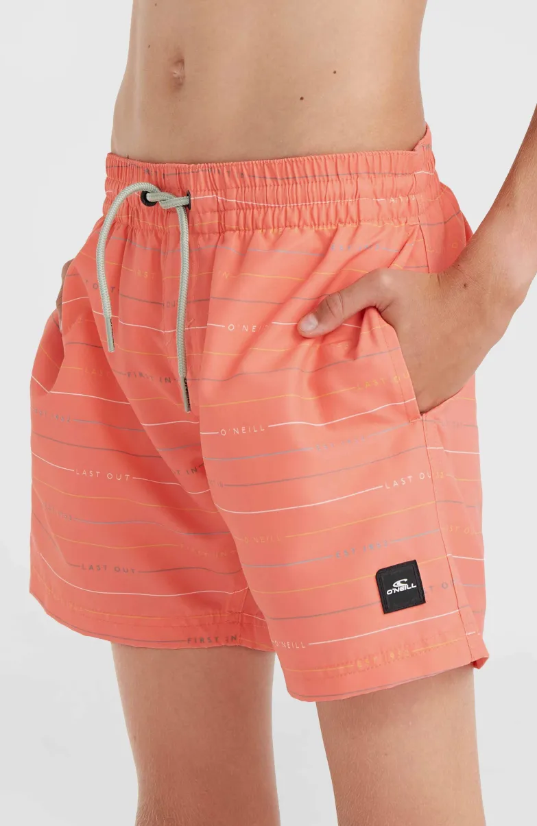 Mix And Match Cali First 13" Zwembroek | Living Coral First Name Stripe