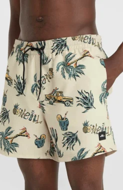 Mix And Match Cali Print 15'' Zwembroek | Beige Venice Beach