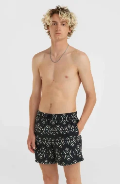 Mix And Match Cali Print 15'' Zwembroek | Black Fade IKAT