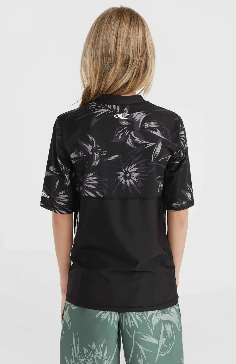 Mix And Match Crazy Shirt Met Korte Mouwen | Black Tonal Tropican