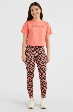 Outdoor Active High-Waist Legging | Pink Checkboard