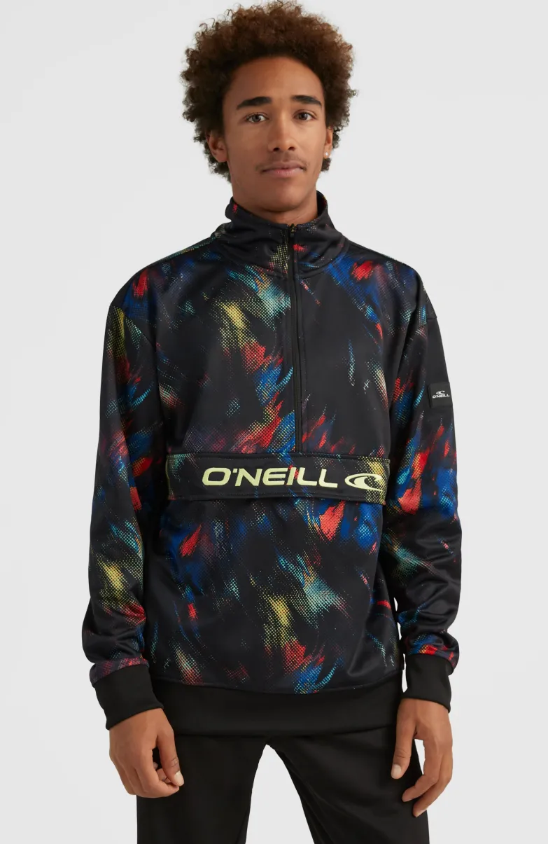 Rutile Solid Half Zip Anorak | Black Future Fade