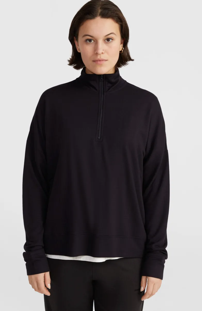 Sweater Met Halve Rits | Black Out