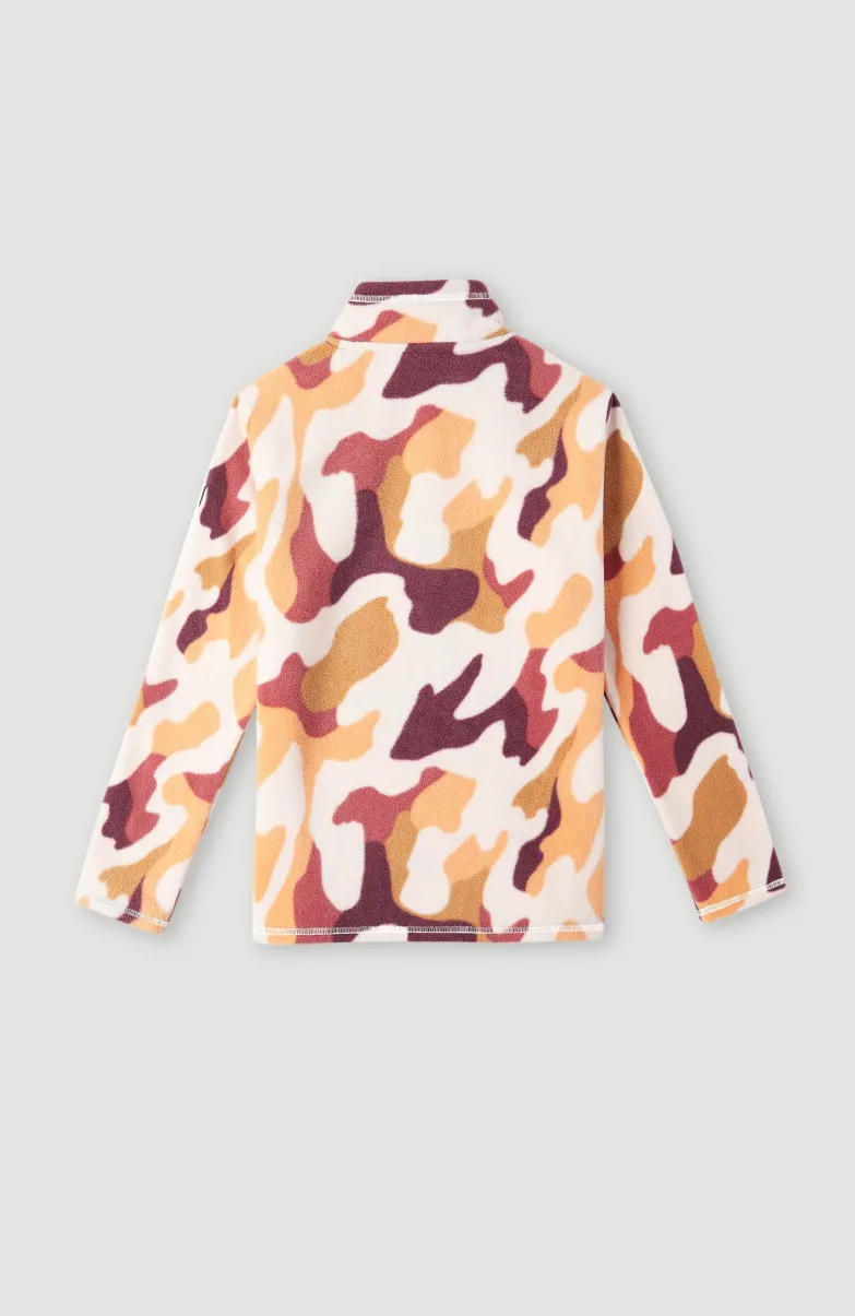 Trui Printed Fleece Met Halve Rits | Purple Hiker Camo