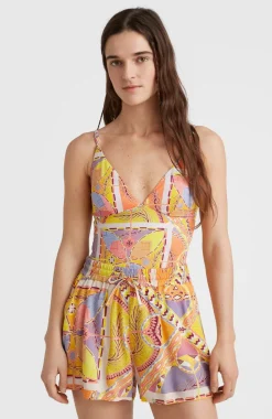 Zomershort Amiri Met Hoge Taille | Yellow Scarf Print